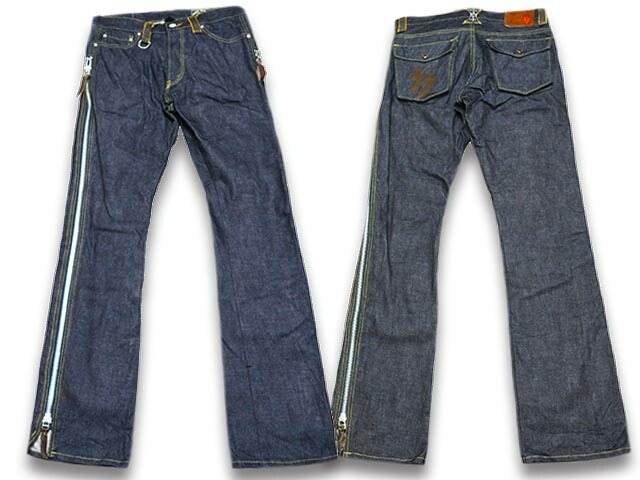 【SKULL FLIGHT/スカルフライト】「SS Pants Type4 Boots Cut”One Wash  Denim”/SSパンツタイプ4ブーツカット”ワンウォッシュデニム”」, (CALIFORNIA  LINE/カリフォルニアライン/ハーレー/バイク/バイカー/ホットロッド)-WOLF 