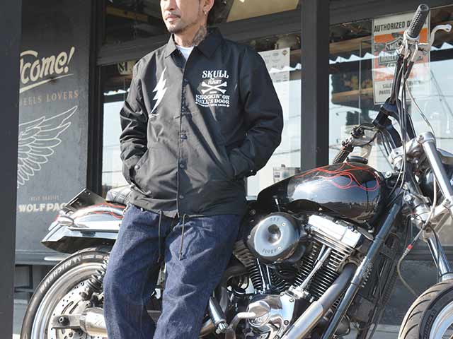 【SKULL FLIGHT/スカルフライト】2023AW「Skull Head Coach  Jacket/スカルヘッドコーチジャケット」(CALIFORNIA  LINE/カリフォルニアライン/ハーレー/バイカー/ホットロッド/アメカジ/ホイールズアパレル/WOLF PACK/ウルフパック)-WOLF ...