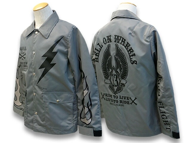 全3色【SKULL FLIGHT/スカルフライト】2022AW「Riders Coach  Jacket/ライダースコーチジャケット”」(CALIFORNIA  LINE/カリフォルニアライン/ハーレー/ホットロッド/アメカジ/ホイールズアパレル/WOLF PACK/ウルフパック)-WOLF PACK