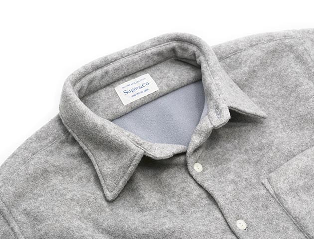 【Sugar＆Co./シュガーアンドコー】2023AW「Fleece CPO Shirts/フリースCPOシャツ」(SGR-SH07),  (デニム/ジーンズ/インディゴ/アメカジ/ハーレー/ホットロッド/ミリタリー/WOLF PACK/ウルフパック)-WOLF PACK