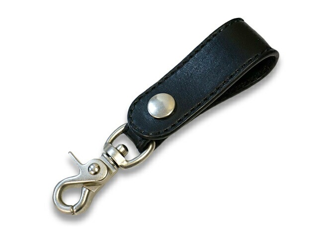 【TISS CUSTOM LEATHERS/ティスカスタムレザーズ】「Plain Key Holder/プレーンキーホルダー」(BK×BK×BK),  (ホイールズアパレル/ハーレー/バイカー/アメカジ/レザークラフト/ホットロッド/プレゼント/財布/WOLF PACK/ウルフパック)-WOLF