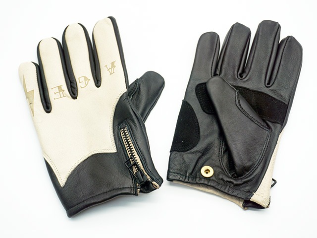 【Vin&Age/ヴィン&エイジ】2023SS「Naughty Leather Short Glove”Off  Shade”/ナーティーレザーショートグローブ”オフシェード”」(VG23L-NS)(ハーレー/バイク/プレゼント/手袋/ホットロッド/アメカジ/プレゼント/WOLF 