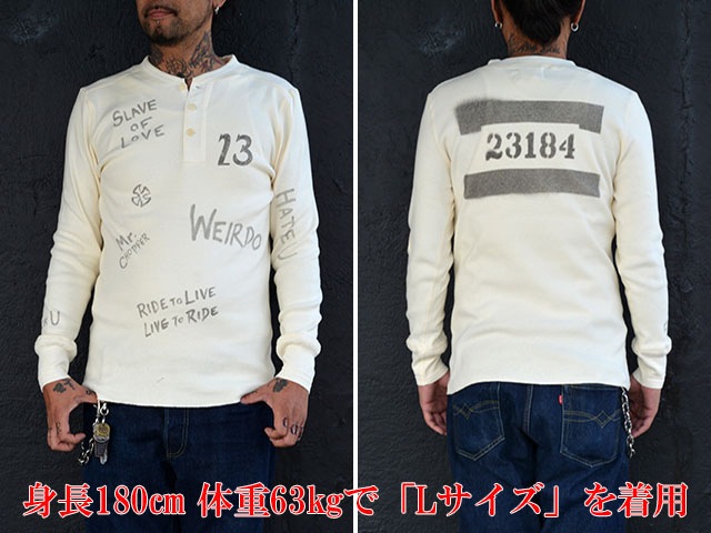 未使用　WEIRDO 長袖　Tシャツ　ロンT ホワイト　ヘンリー　ネックwackomaria