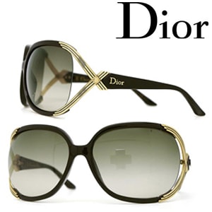 正規良レア Dior ダイヤカットサングラス 黒×茶×シルバー 男女兼用