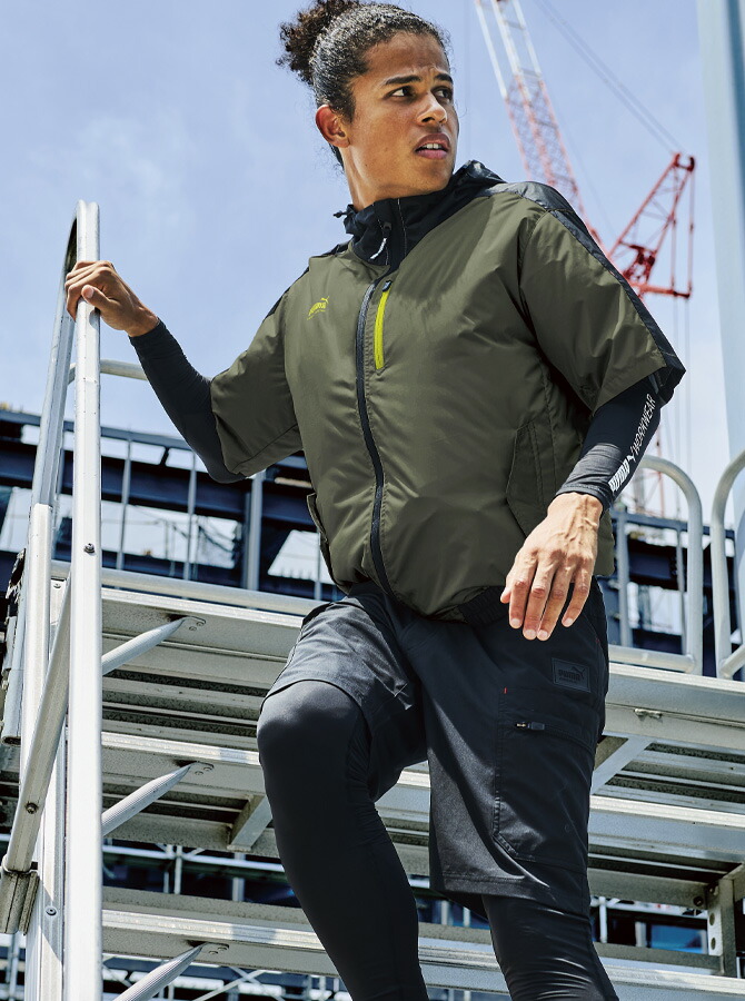 作業ウェア PUMA 2026年 新作 プーマ エアツイスト フーディー半袖