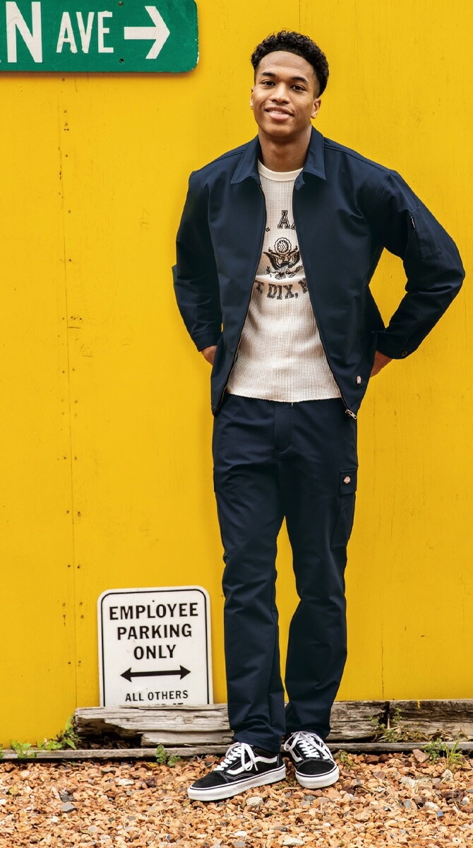 ディッキーズ 4WAY ストレッチ テーパード カーゴパンツ 秋冬 オール