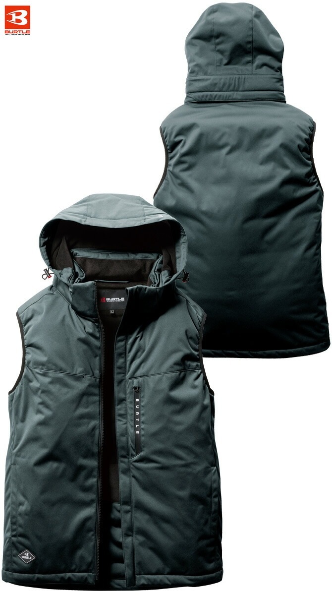 テックウェア アウトドア ワークウェア マルチポケット ベスト フード付き ウィンドブレーカー 防水 通気性 保温性 バートル 中綿入り ストレッチ フーディ防寒ベスト 2025年継続モデル