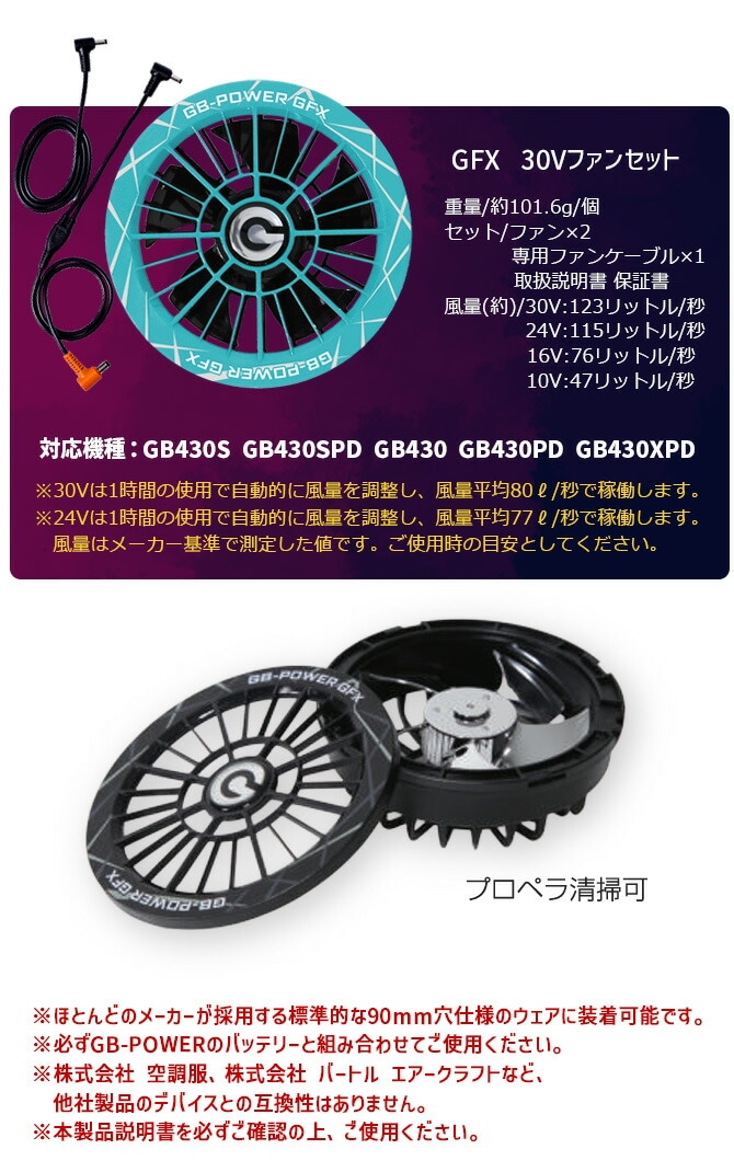 2026年 新型 長信ジャパン GB-POWER 30V バッテリー ＆ ファン セット