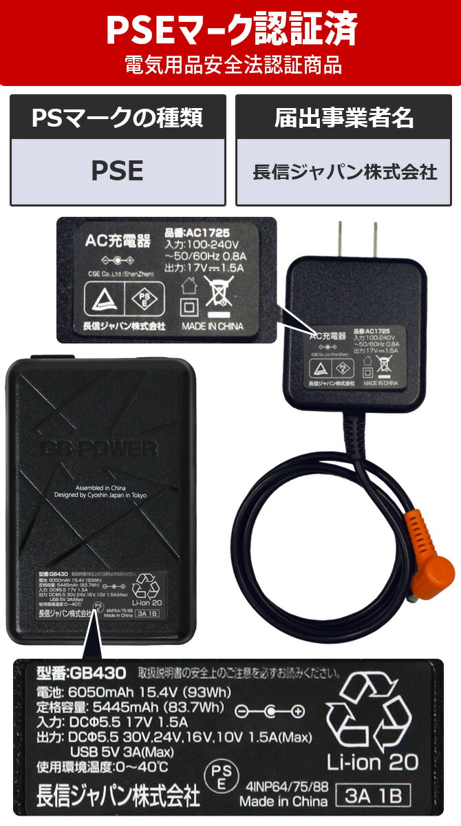 2026年 新型 長信ジャパン GB-POWER 30V バッテリー ＆ ファン セット