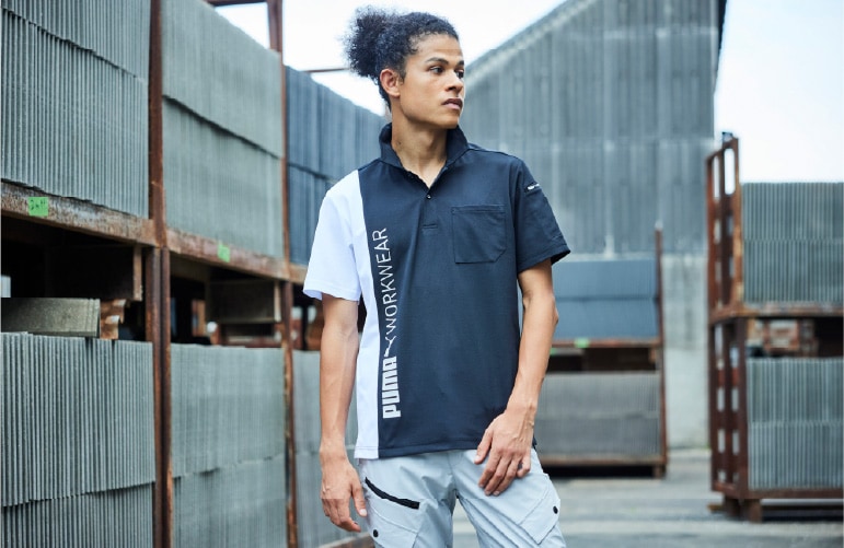 aday★プーマ★インナーパンツ付き♪半袖ポロ型ワンピース★濃いオレンジ系♪千鳥格子★L★USED※送料510円発送可★13040 26h限定5%OFFクーポン★11⁄10即日発送ポロシャツ PUMA プーマ 作業ウェア 半袖ポロシャツ PW-3014N ストレッチ 反射材  吸汗速乾 UVカット ポロシャツ 春夏 秋冬 通年 メンズ レディース 作業着 作業服 PUMA WORKWEAR | 作業服・空調服のだるま商店