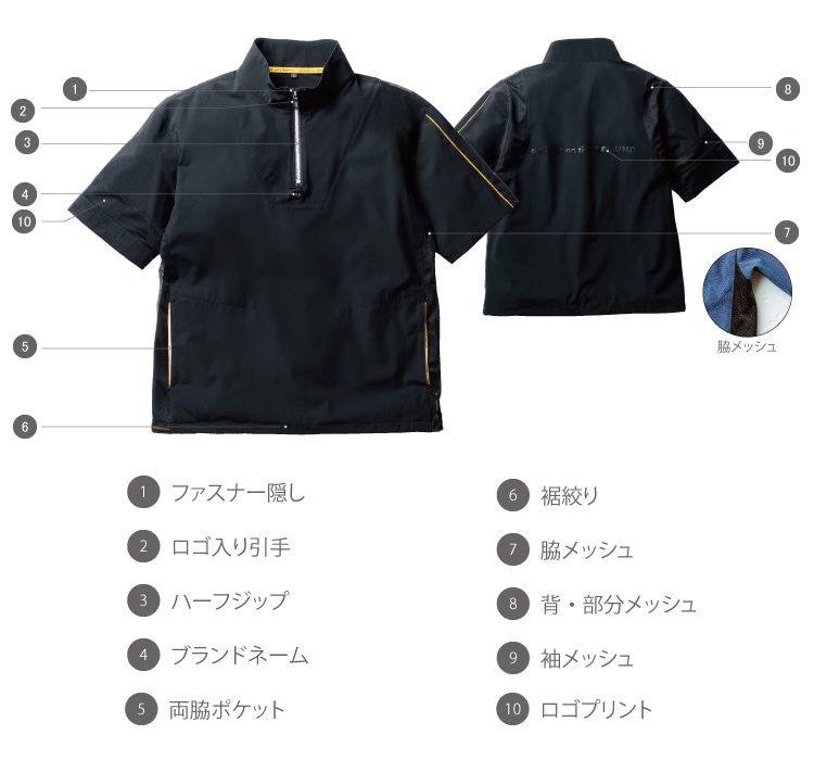 桑和 0375-64 半袖Tシャツ 春夏 ストレッチ 接触冷感 消臭 UV