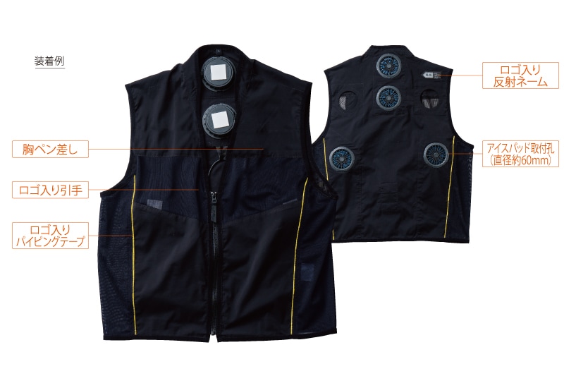 桑和 13209 アイスパッドベストセット(ベスト1着・アイスパッド4個