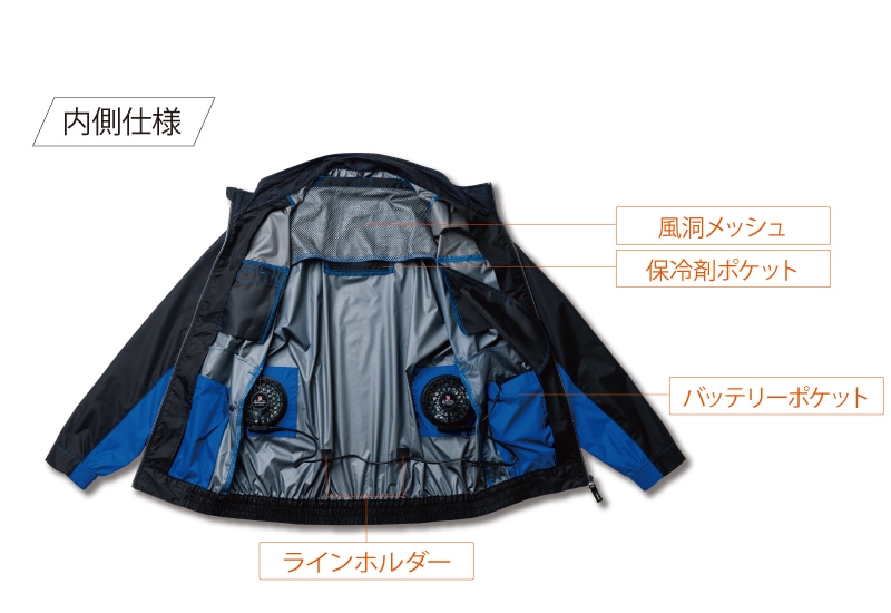 桑和 7369-01 ファン付き作業服 半袖ブルゾン(ファン別売り) 春夏 遮熱