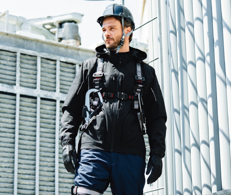 桑和 7554-00 防寒ブルゾン フルハーネス対応 ストレッチ 防風 透湿