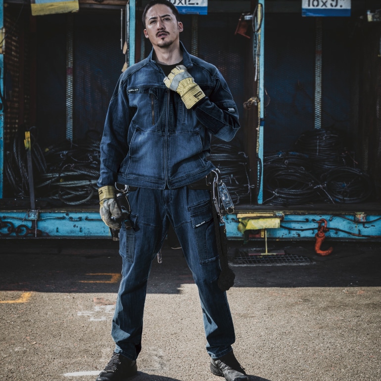 寅壱8992-124 8992-219 デニムワークジャケット デニムカーゴパンツ