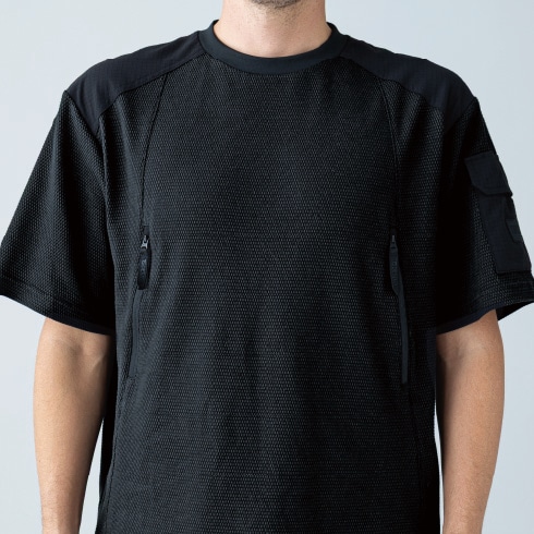 TSデザイン 5545 スラントジップショートスリーブTシャツ オール