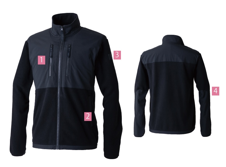 TSデザイン 5546 長袖フリースジャケット 秋冬 軽量 ストレッチ 保温性