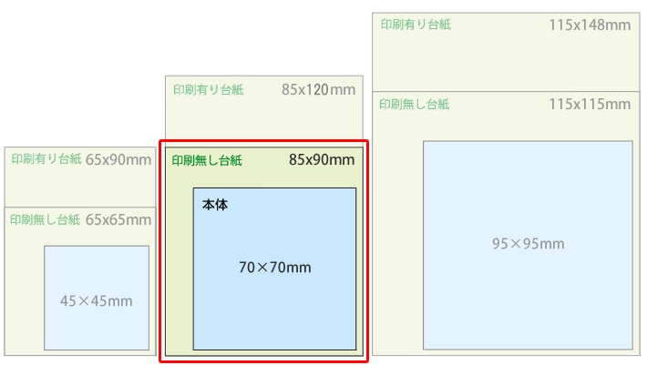 台紙：65×65mm