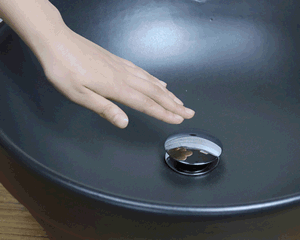 黒マット手洗い鉢 大型サイズ 陶器洗面ボウル ◇オーバーフロータイプ 