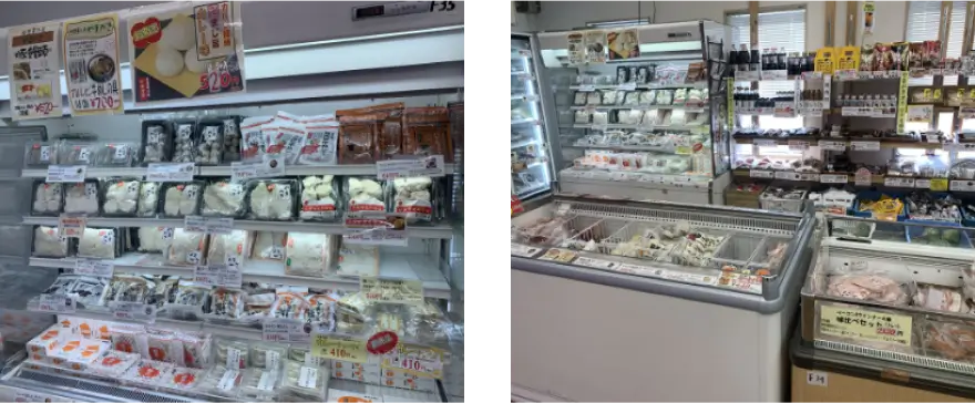 店内の単品商品の売り場の写真