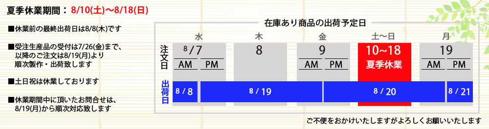 2024年夏季休業