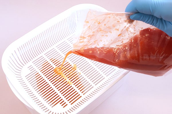 調味液をきっている状態