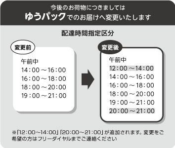 配送業者変更のお知らせ