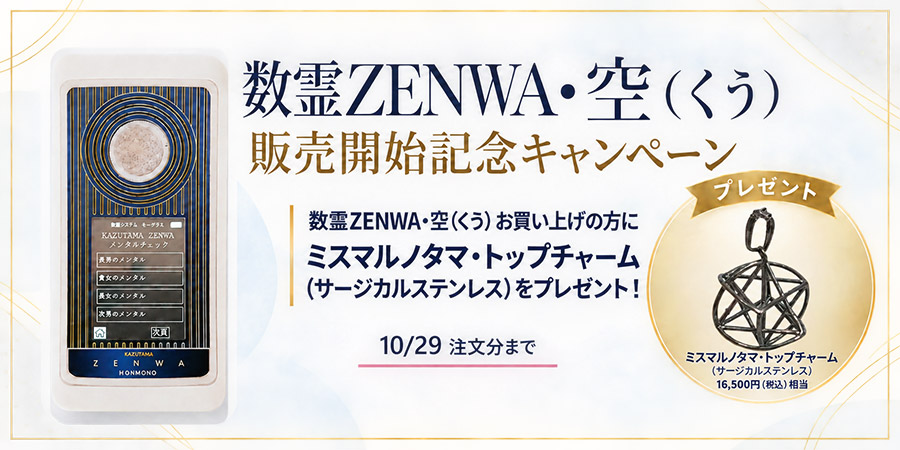 数霊ZENWA・空（くう）【キャンペーン中・10/29ご注文分まで】｜やつは