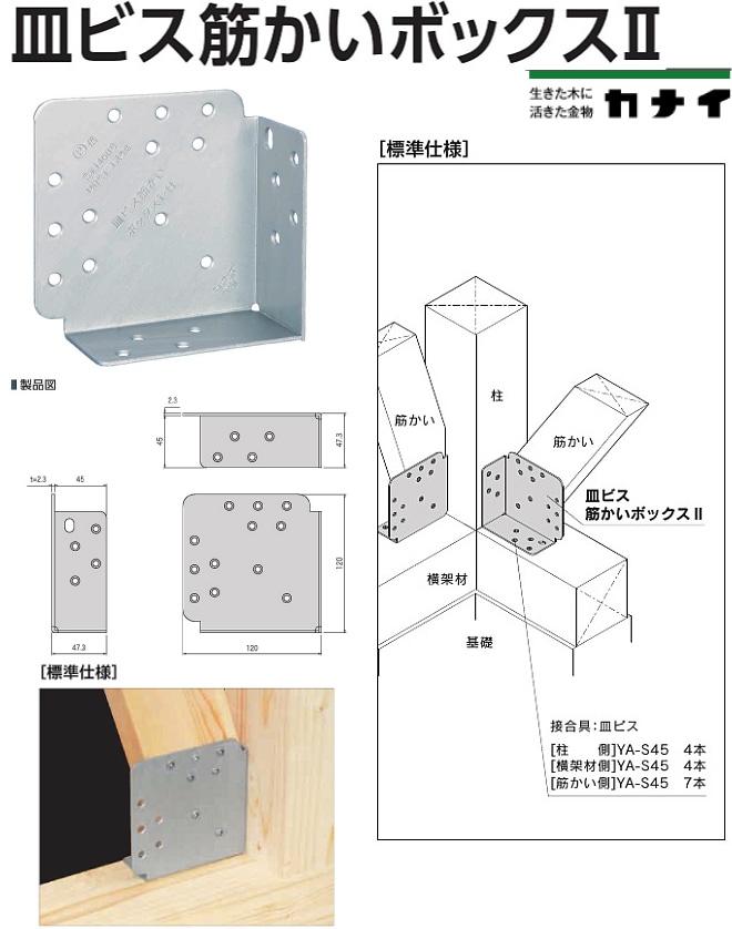 カナイ 皿ビス筋かいボックス２ BB-S2（50個入）-マモルデ