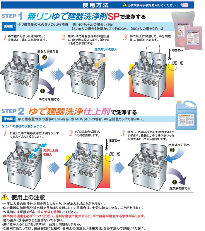 ニイタカ ゆで麺器用粉末洗浄剤 無リンゆで麺器洗浄剤SP 酸性タイプ