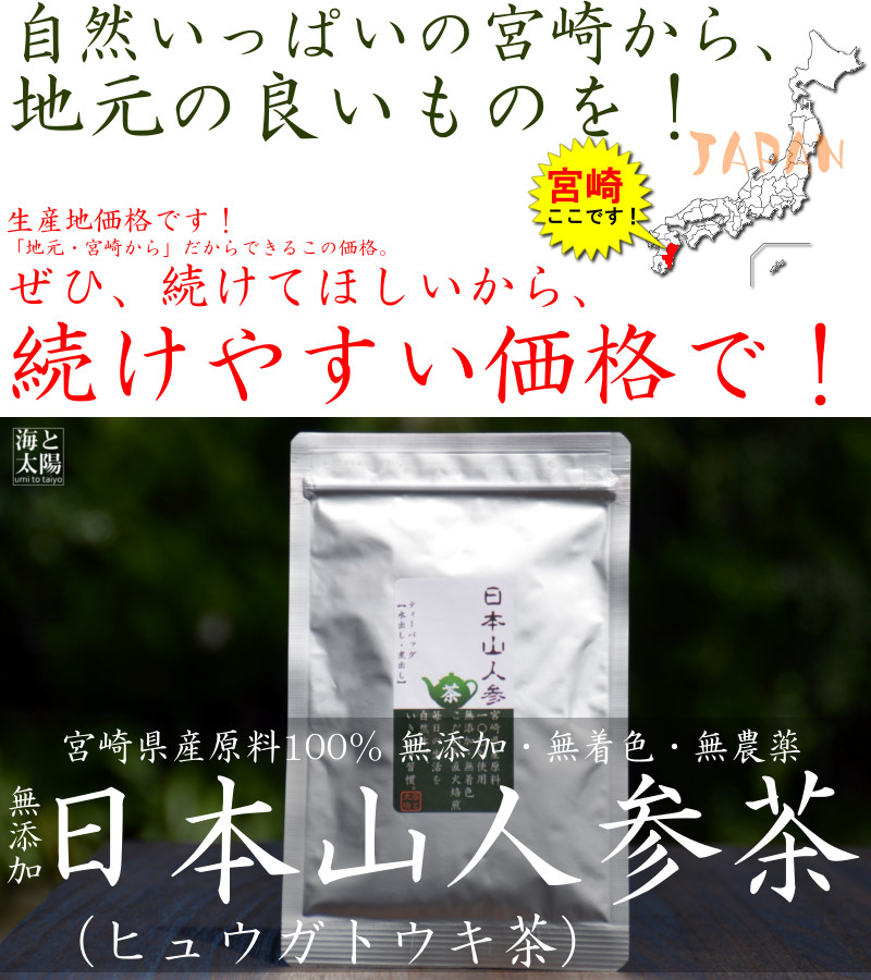 日本山人参茶（ヒュウガトウキ茶）を続けやすい価格で、ぜひ続けて下さい！