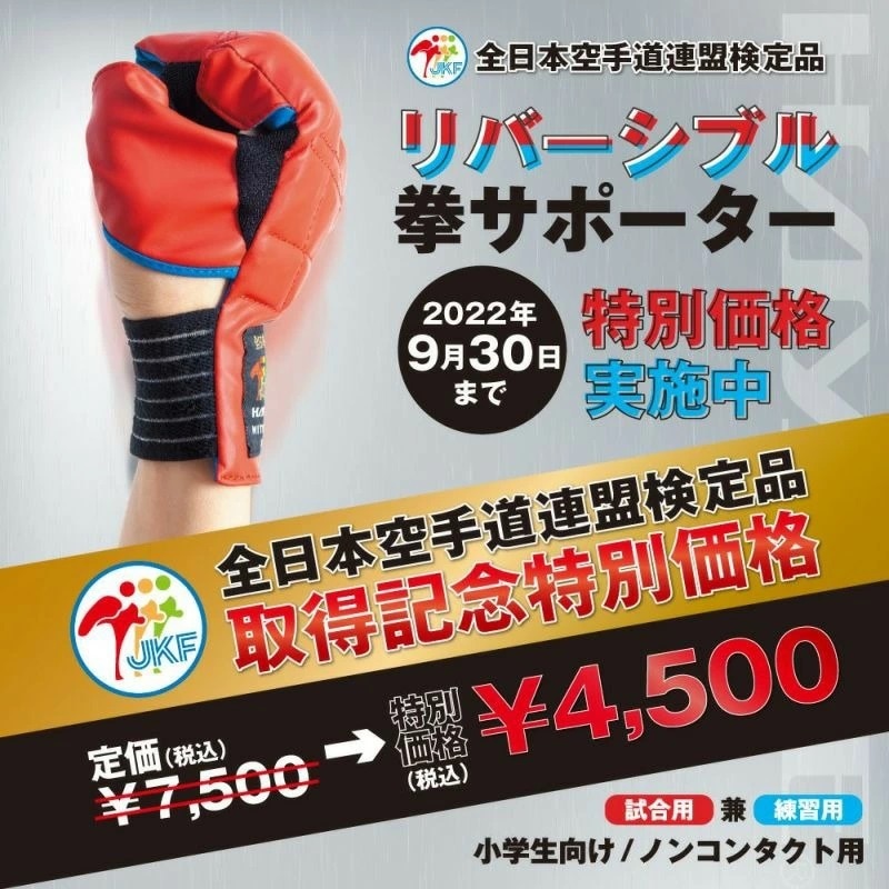 HAYATE】 国産 リバーシブル拳サポーター（両手1組） 全日本