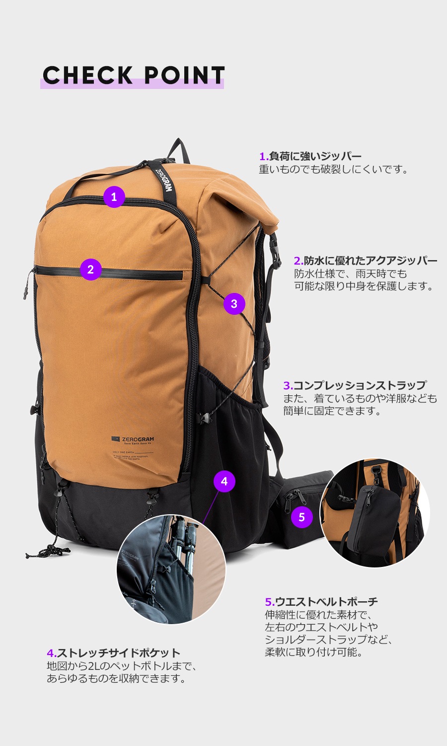 Lost Creek 50 BACKPACK | Bag | ZEROGRAM （ゼログラム）