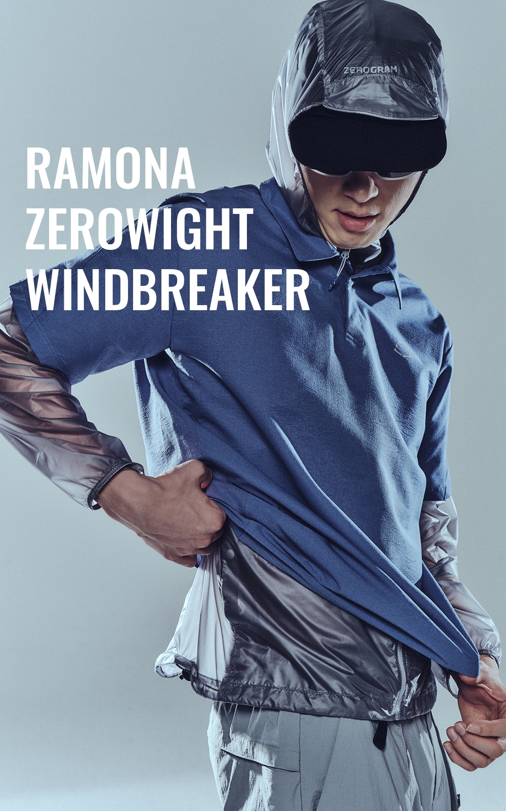 未使用☆PINORE ピノーレ☆ナイロンコート ストライプ柄 40サイズ RAMONA ZEROWIGHT WINDBREAKER（Unisex）Light Blue | Wear | ZEROGRAM