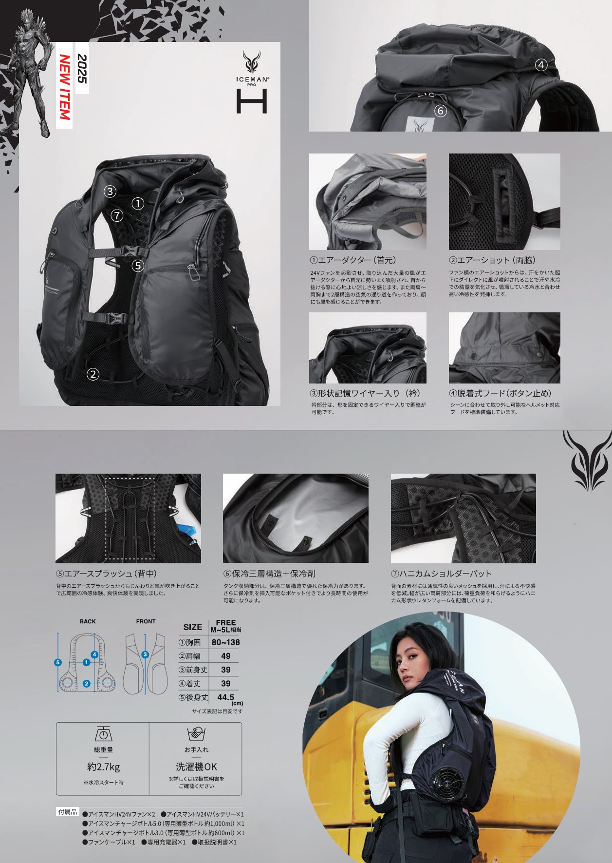 2025年モデル 】水冷+空調ウェア アイスマン HYBRID-PRO 【 2025HVP 