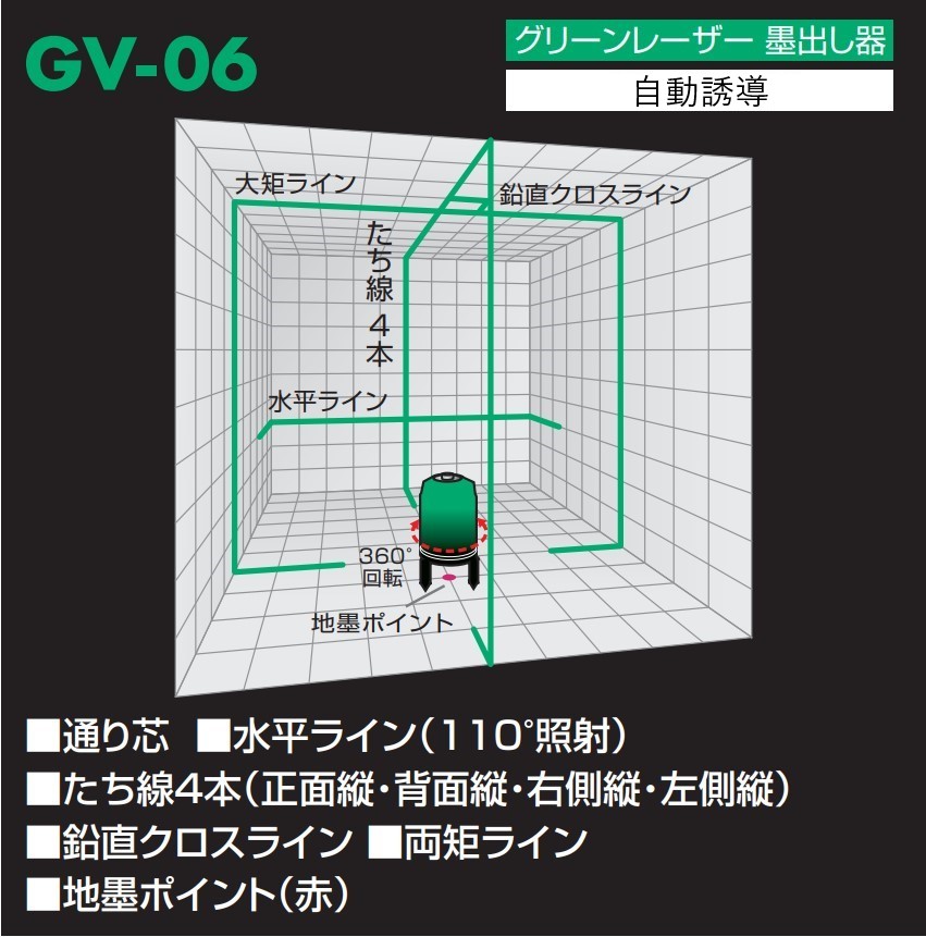 スーパーシューティンググリーンレーザー ［ GV-06-W ］自動誘導